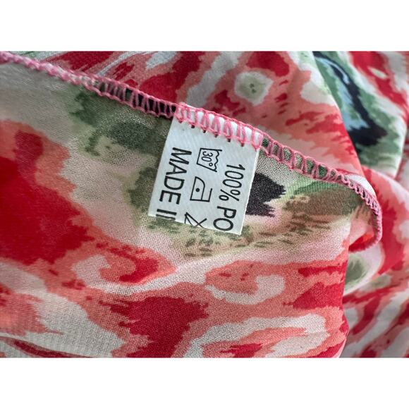 Kimono Cape Fringe Borders Red Green Black OSFM One Size - Picture 5 of 6